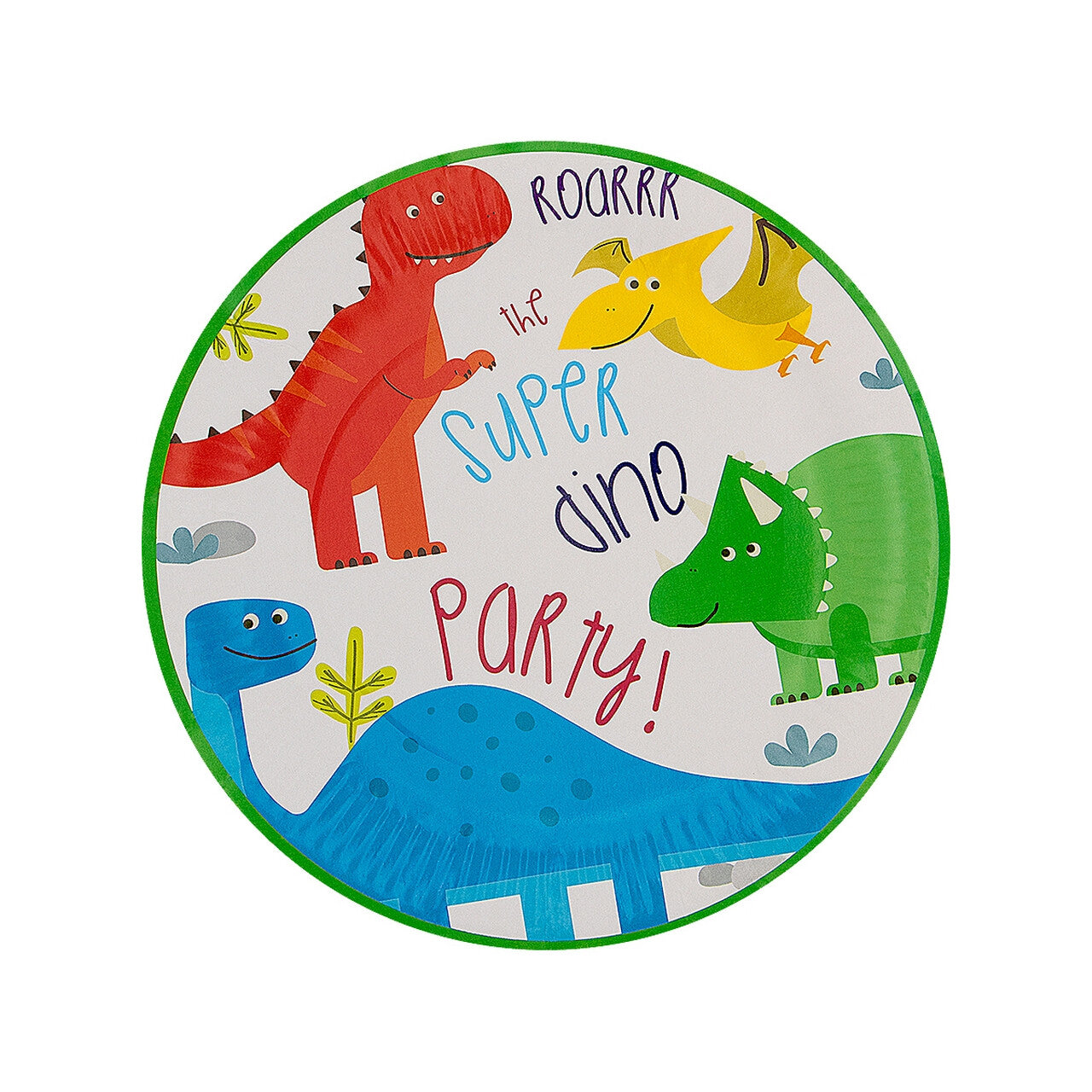 Op deze afbeelding zie je een Decoratie, van het merk Funidelia. Super Dino Party Bord 8 Stuks 23 Centimeter