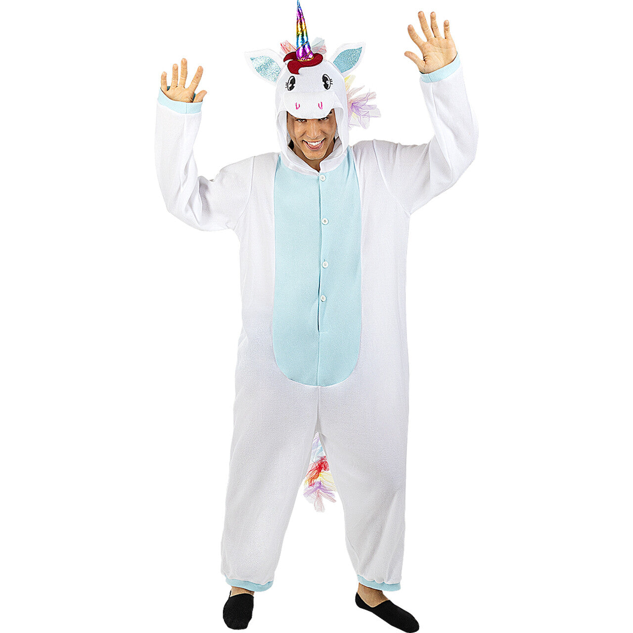 Op deze afbeelding zie je een Kostuums, van het merk Funidelia. Blauwe Magische Eenhoorn Onesie Kostuum