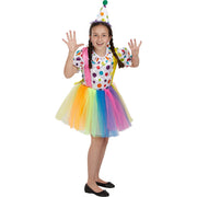 Op deze afbeelding zie je een Kostuums, van het merk Funidelia. Vrolijk Clown Meisje Kostuum