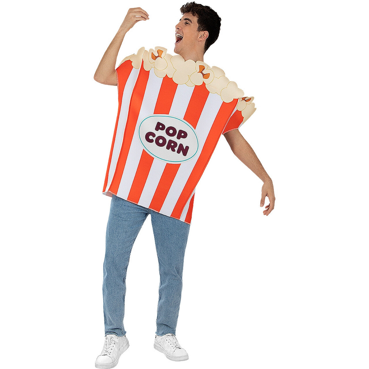 Op deze afbeelding zie je een Kostuums, van het merk Funidelia. Pop Pop Popcorn Bakje Volwassene Kostuum