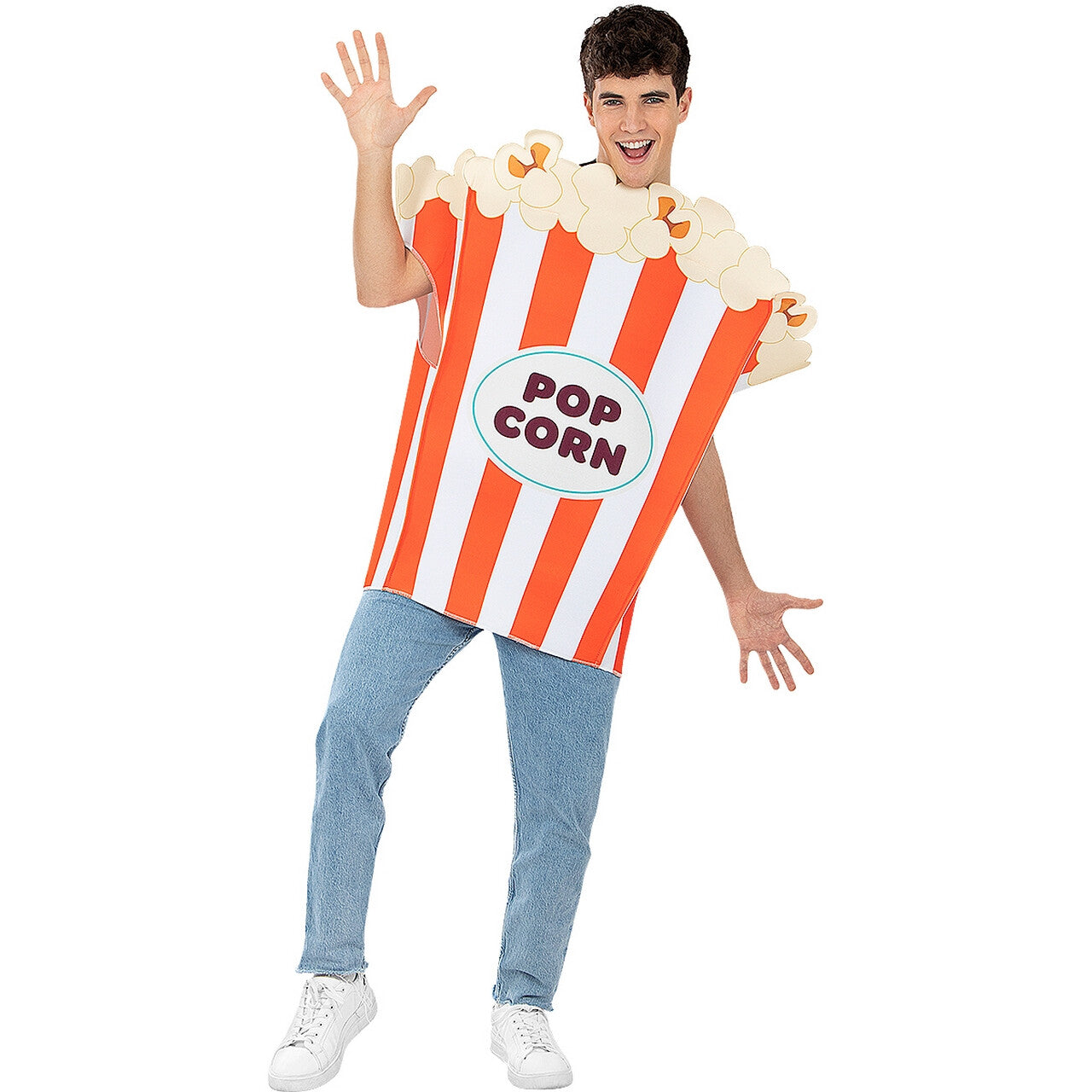 Op deze afbeelding zie je een Kostuums, van het merk Funidelia. Pop Pop Popcorn Bakje Volwassene Kostuum