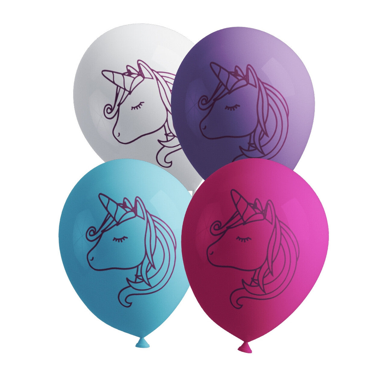 Op deze afbeelding zie je een Decoratie, van het merk Funidelia. Latex Ballonnen Lovely Unicorn 8 Stuks