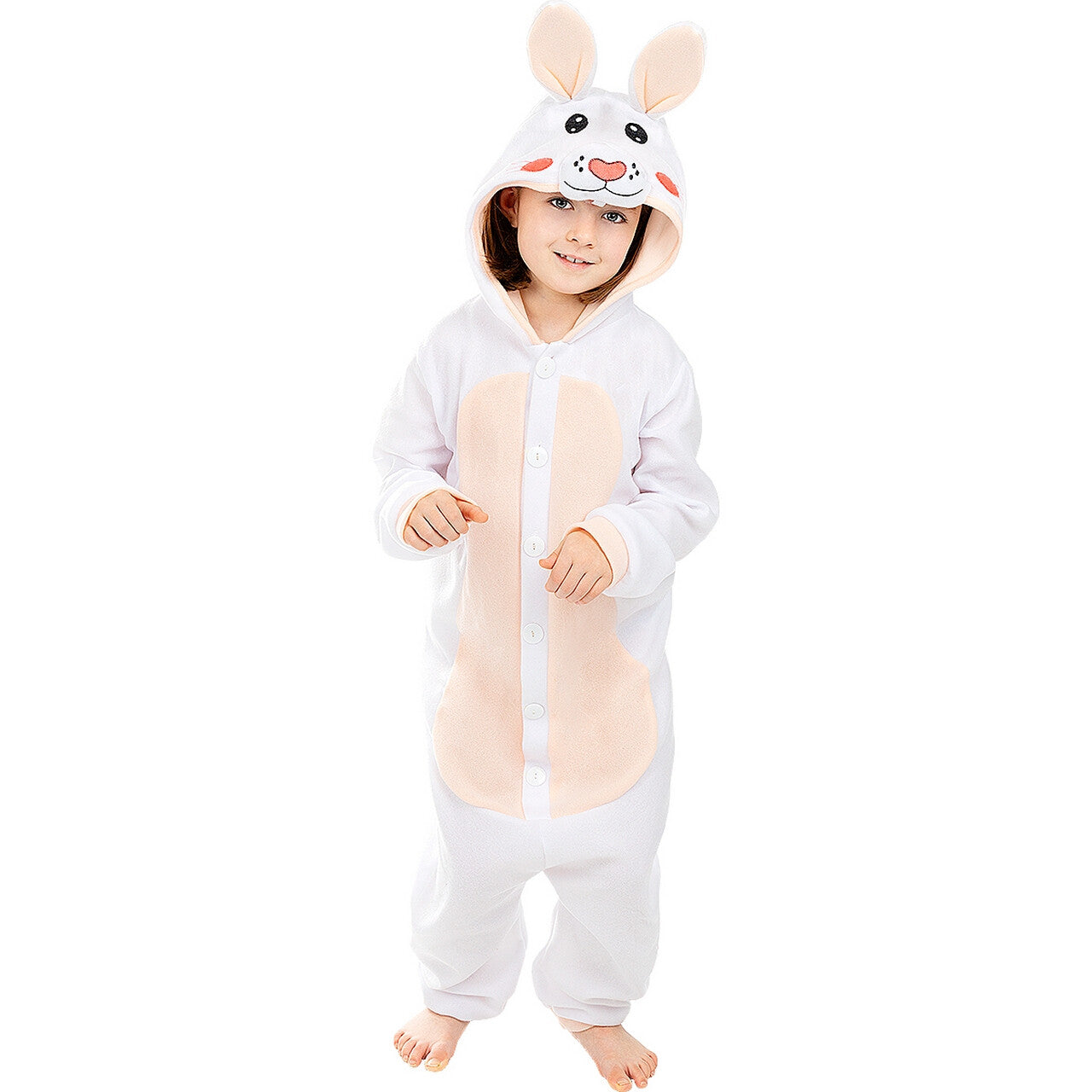 Op deze afbeelding zie je een Kostuums, van het merk Funidelia. Onesie Fluffy Konijn Kind Kostuum