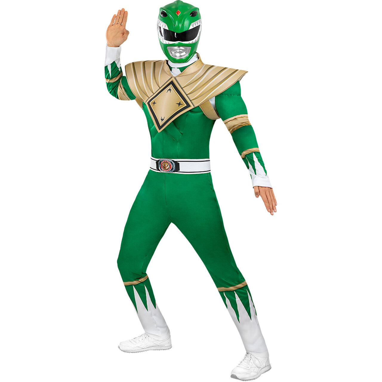 Op deze afbeelding zie je een Accessoires, van het merk Funidelia. Groene Dino Helm Green Power Ranger