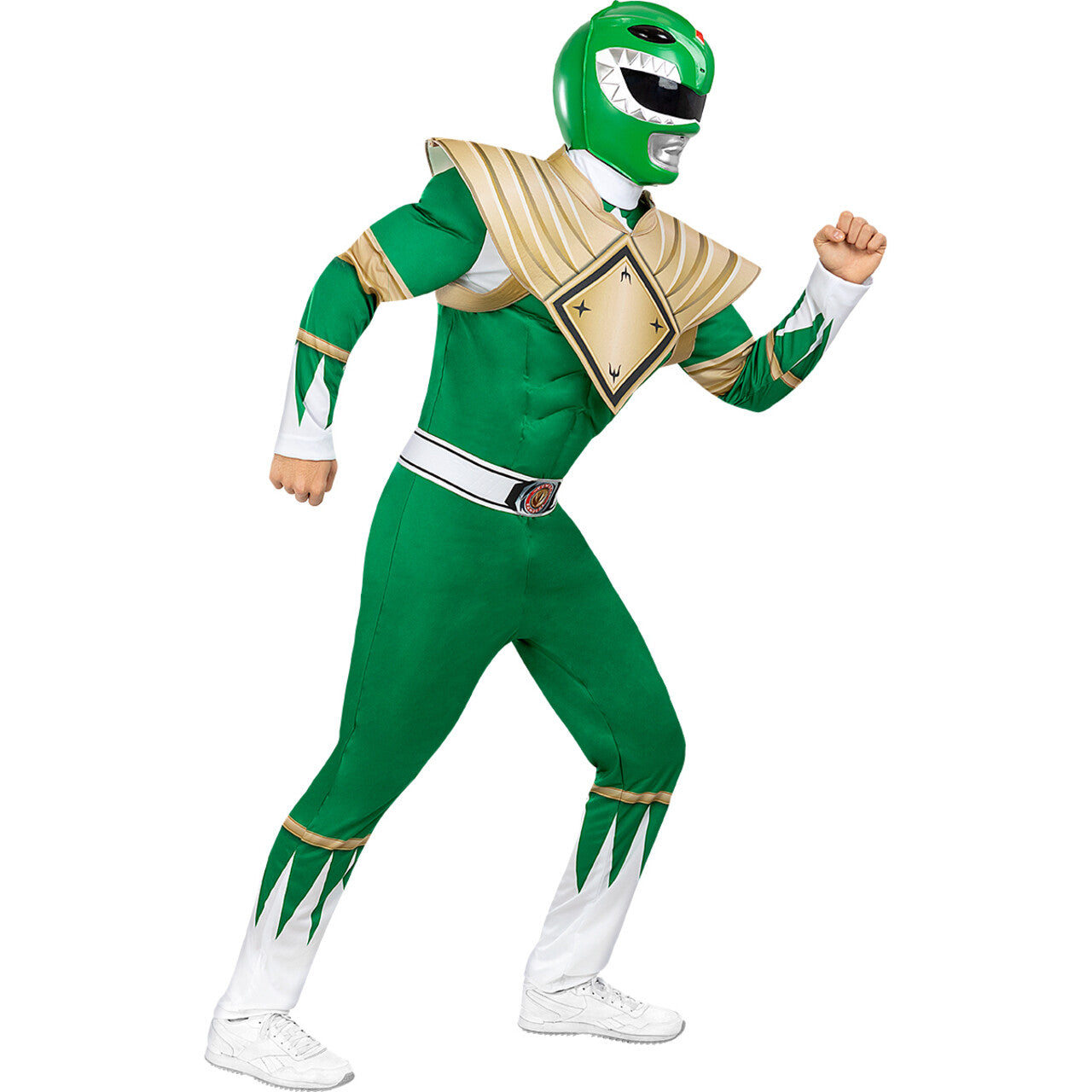 Op deze afbeelding zie je een Accessoires, van het merk Funidelia. Groene Dino Helm Green Power Ranger