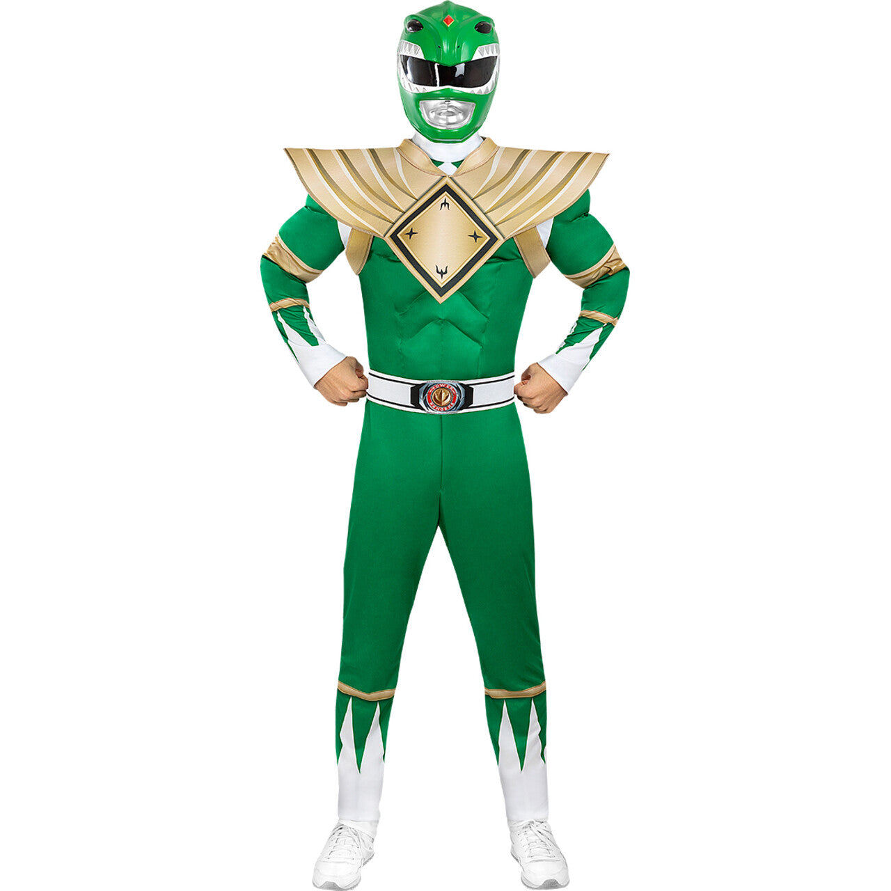 Op deze afbeelding zie je een Accessoires, van het merk Funidelia. Groene Dino Helm Green Power Ranger