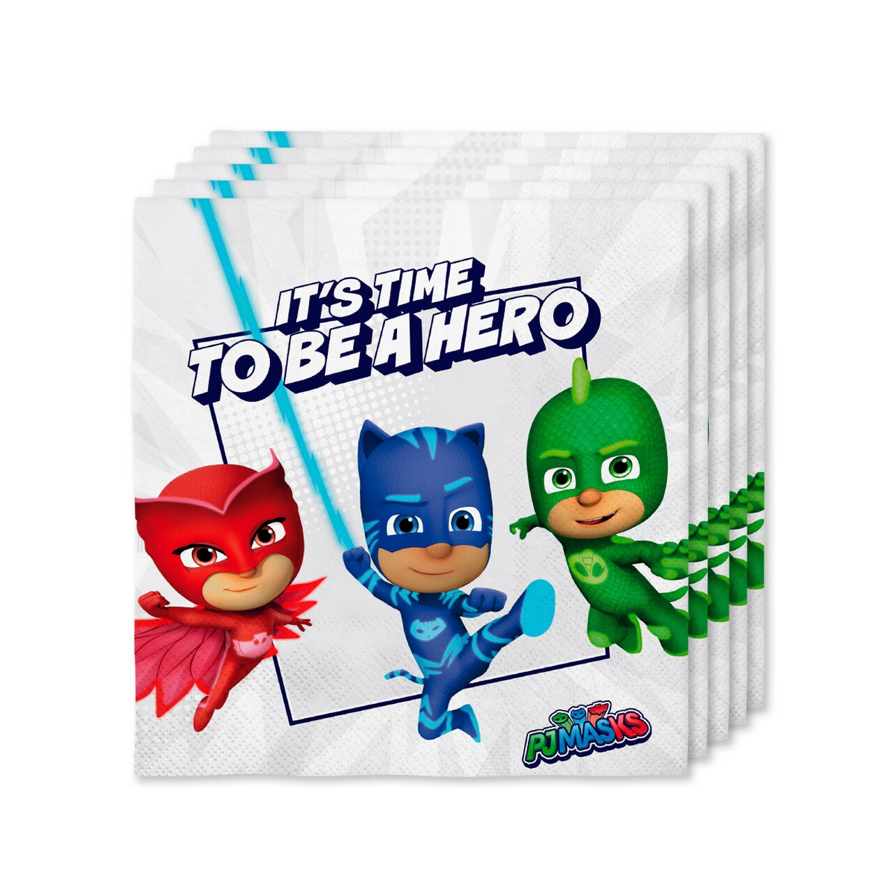 Op deze afbeelding zie je een Decoratie, van het merk Funidelia. 16 Pj Masks Servetten, 33 X 33cm