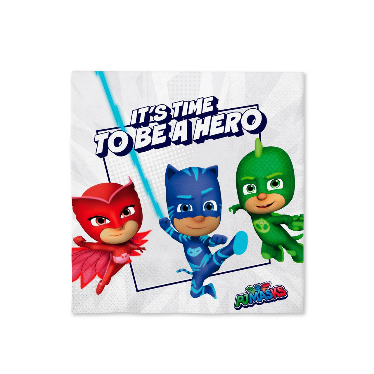 Op deze afbeelding zie je een Decoratie, van het merk Funidelia. 16 Pj Masks Servetten, 33 X 33cm