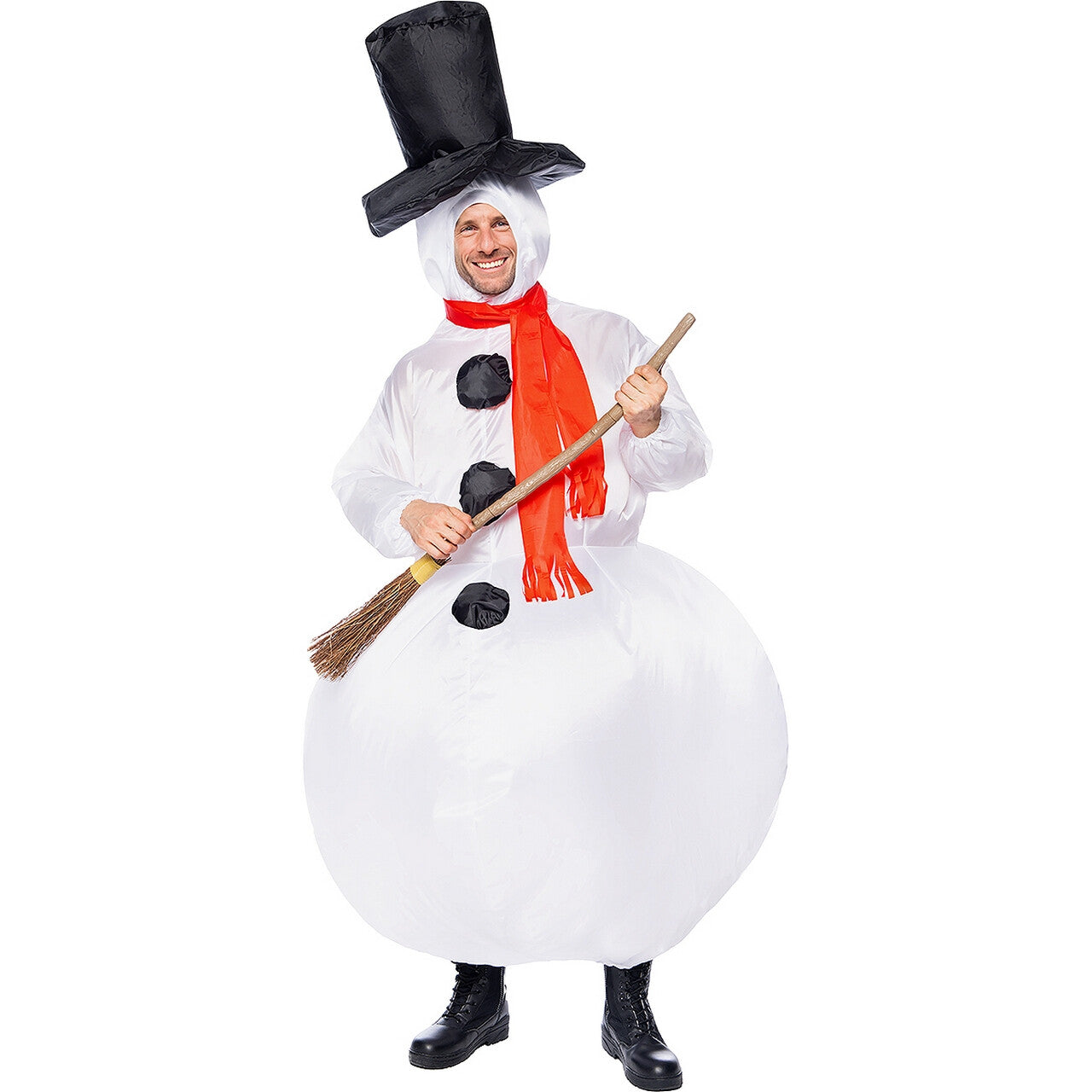 Op deze afbeelding zie je een Kostuums, van het merk Funidelia. Opblaasbare Sneeuwman Ollie Snowman Kostuum