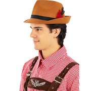 Op deze afbeelding zie je een Accessoires, van het merk Funidelia. Tiroler Hoed Bruin Met Veer Arnold