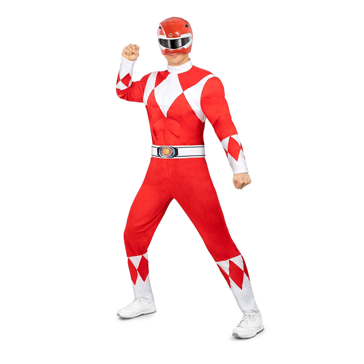 Op deze afbeelding zie je een Kostuums, van het merk Funidelia. Mighty Morphin Power Ranger Rood Man Kostuum
