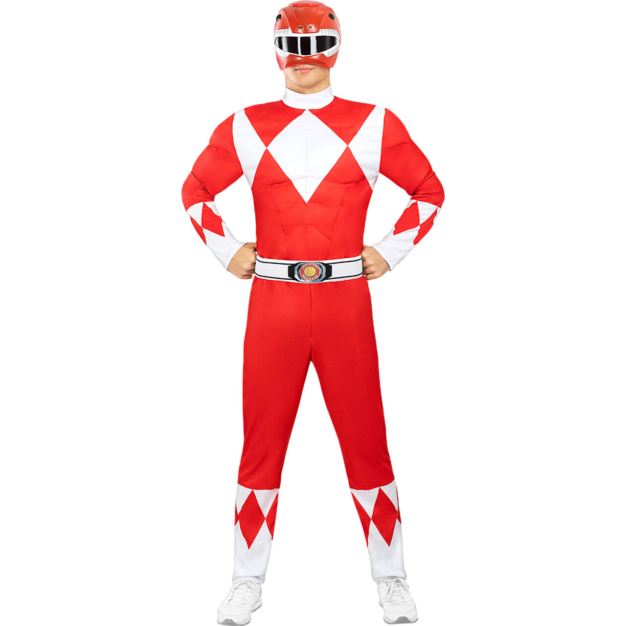 Op deze afbeelding zie je een Kostuums, van het merk Funidelia. Mighty Morphin Power Ranger Rood Man Kostuum