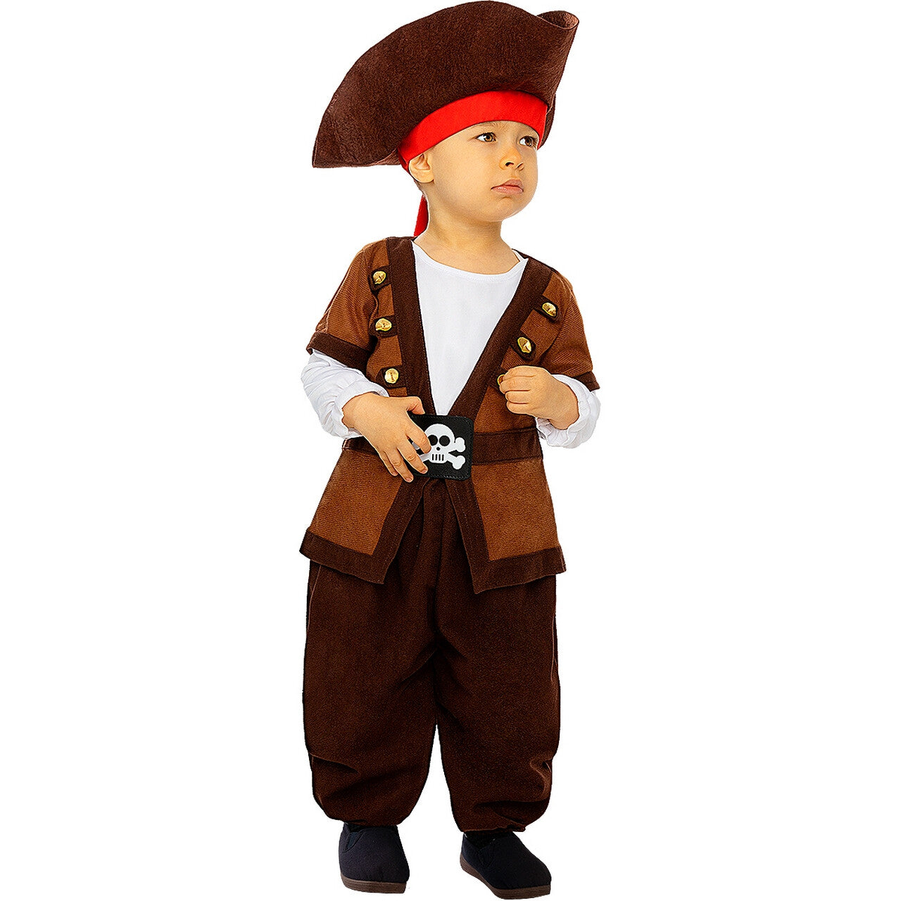 Op deze afbeelding zie je een Kostuums, van het merk Funidelia. Kleine Piraat Der Woeste Wateren Kind Kostuum