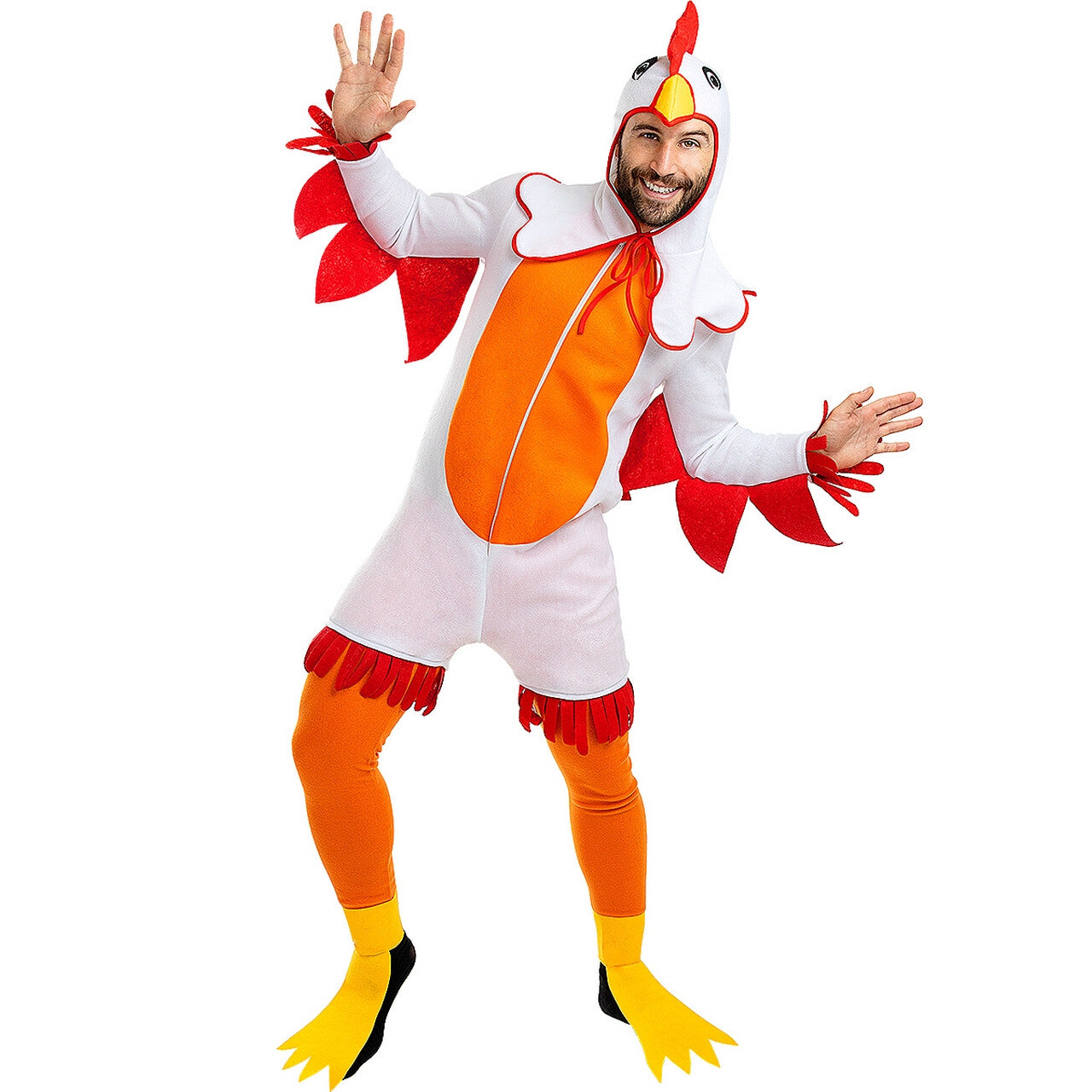 Op deze afbeelding zie je een Kostuums, van het merk Funidelia. Kicken Chicken Kip Kostuum