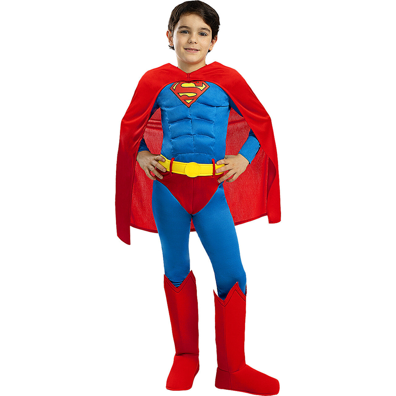 Op deze afbeelding zie je een Kostuums, van het merk Funidelia. Deluxe Superman™ Met Enorme Spieren Kind Jongen Kostuum