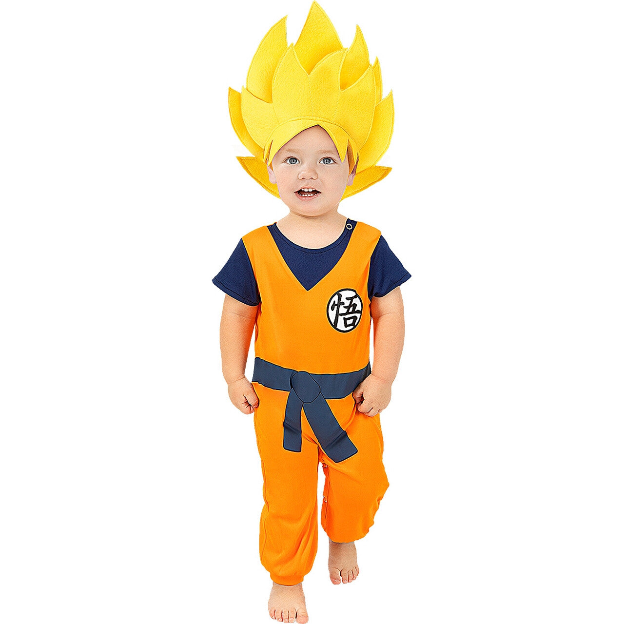 Op deze afbeelding zie je een Kostuums, van het merk Funidelia. Kleine Japanse Anime Goku™ Dragon Ball™ Kind Kostuum