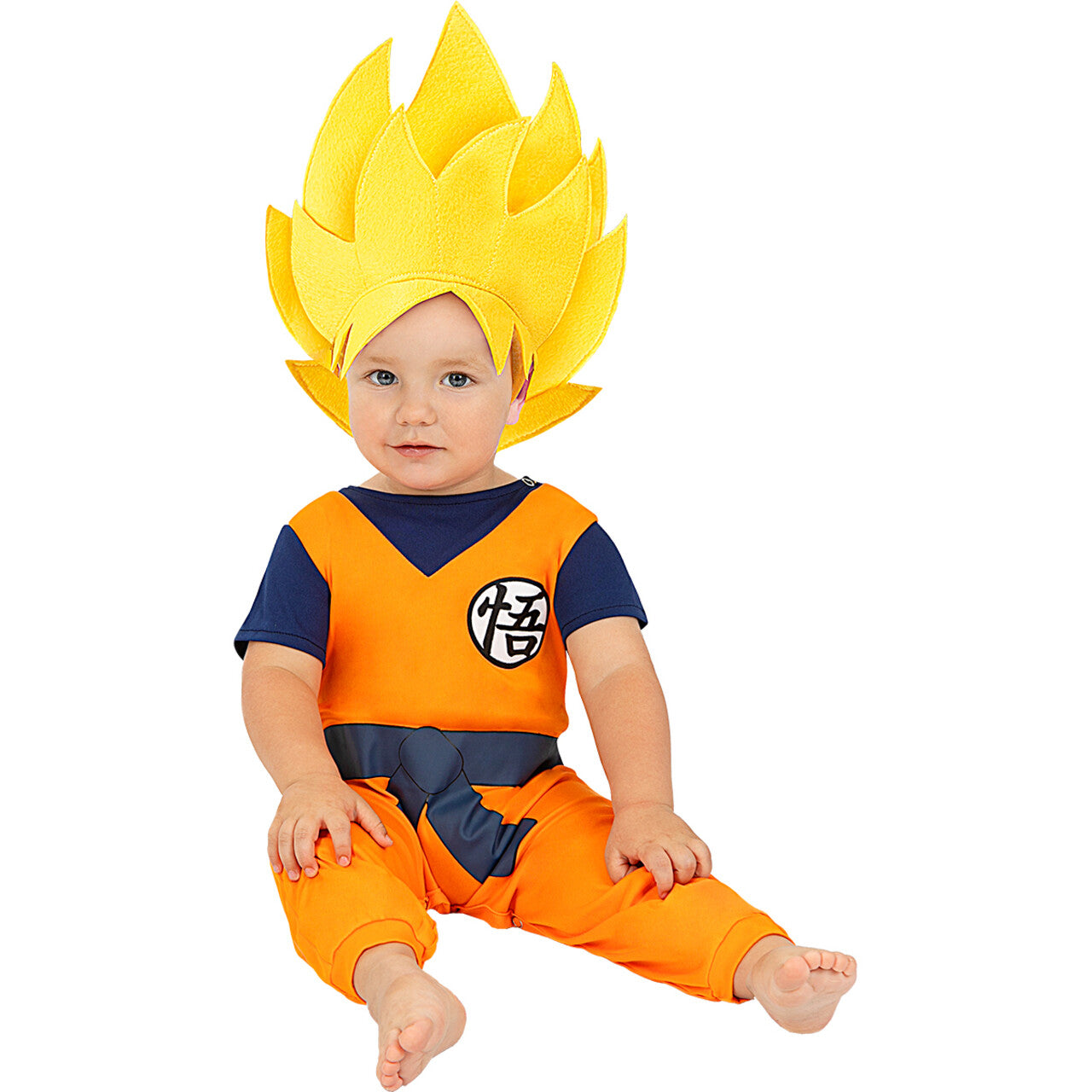 Op deze afbeelding zie je een Kostuums, van het merk Funidelia. Kleine Japanse Anime Goku™ Dragon Ball™ Kind Kostuum