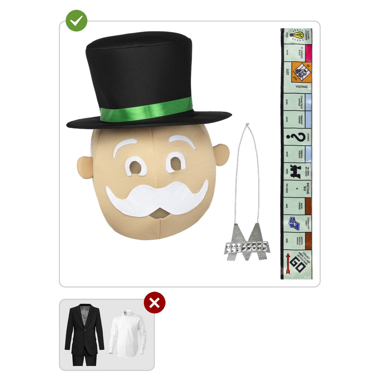 Op deze afbeelding zie je een Accessoires, van het merk Funidelia. Mr Colas Monopoly Accessoireset