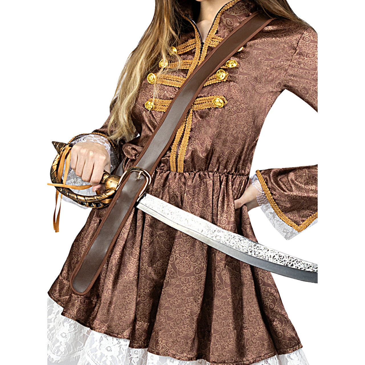 Op deze afbeelding zie je een Kostuums, van het merk Funidelia. Brocaat Pirate Jurk Vrouw