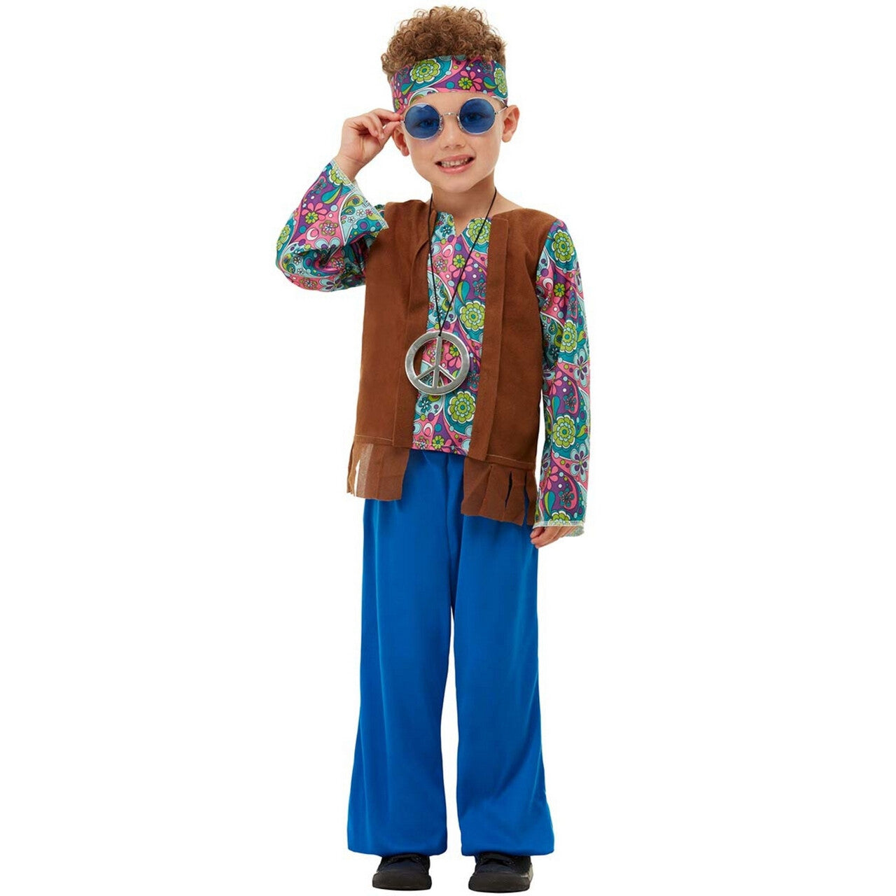 Op deze afbeelding zie je een Kostuums, van het merk Funidelia. Happy Hippie Kind Jongen Kostuum