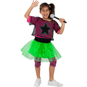 Op deze afbeelding zie je een Kostuums, van het merk Funidelia. Star Rocker Jaren 80 Meisje Kostuum