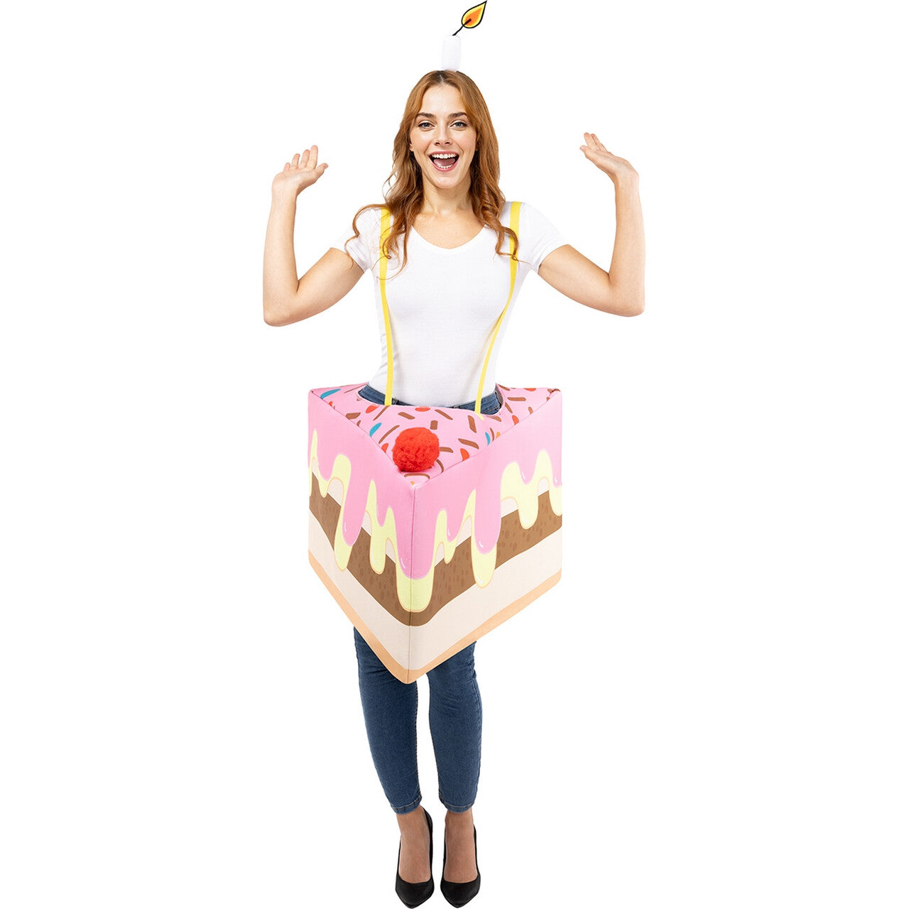 Op deze afbeelding zie je een Kostuums, van het merk Funidelia. Happy Birthday Cake Kostuum