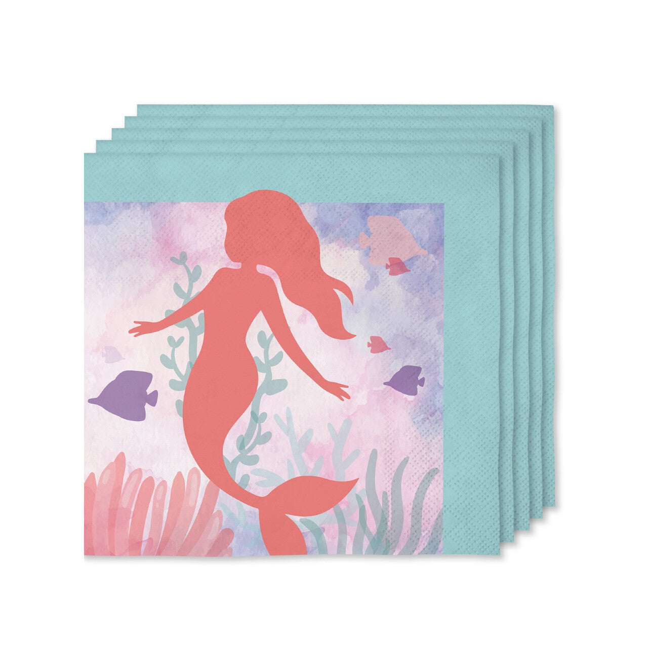Op deze afbeelding zie je een Decoratie, van het merk Funidelia. 16 Zeemermin Servetten 33x33cm