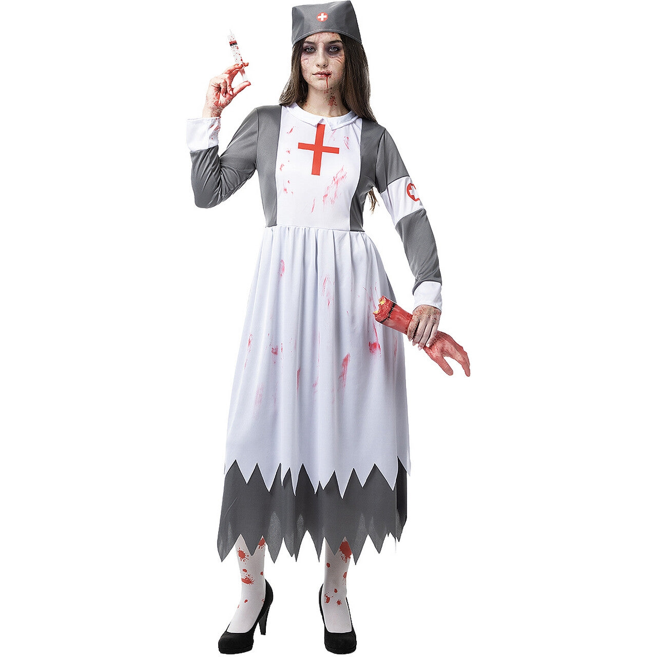 Op deze afbeelding zie je een Kostuums, van het merk Funidelia. Nonnenzuster Zombie Langdood Vrouw Kostuum