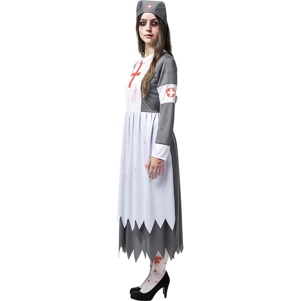 Op deze afbeelding zie je een Kostuums, van het merk Funidelia. Nonnenzuster Zombie Langdood Vrouw Kostuum