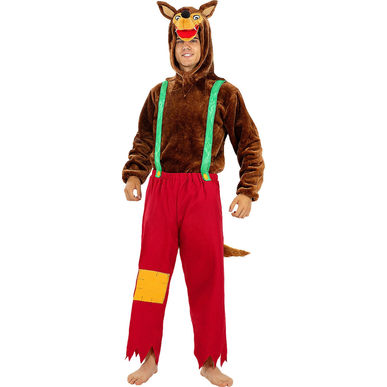 Op deze afbeelding zie je een Kostuums, van het merk Funidelia. Grote Boze Wolf Trek In 3 Biggetjes Man Kostuum