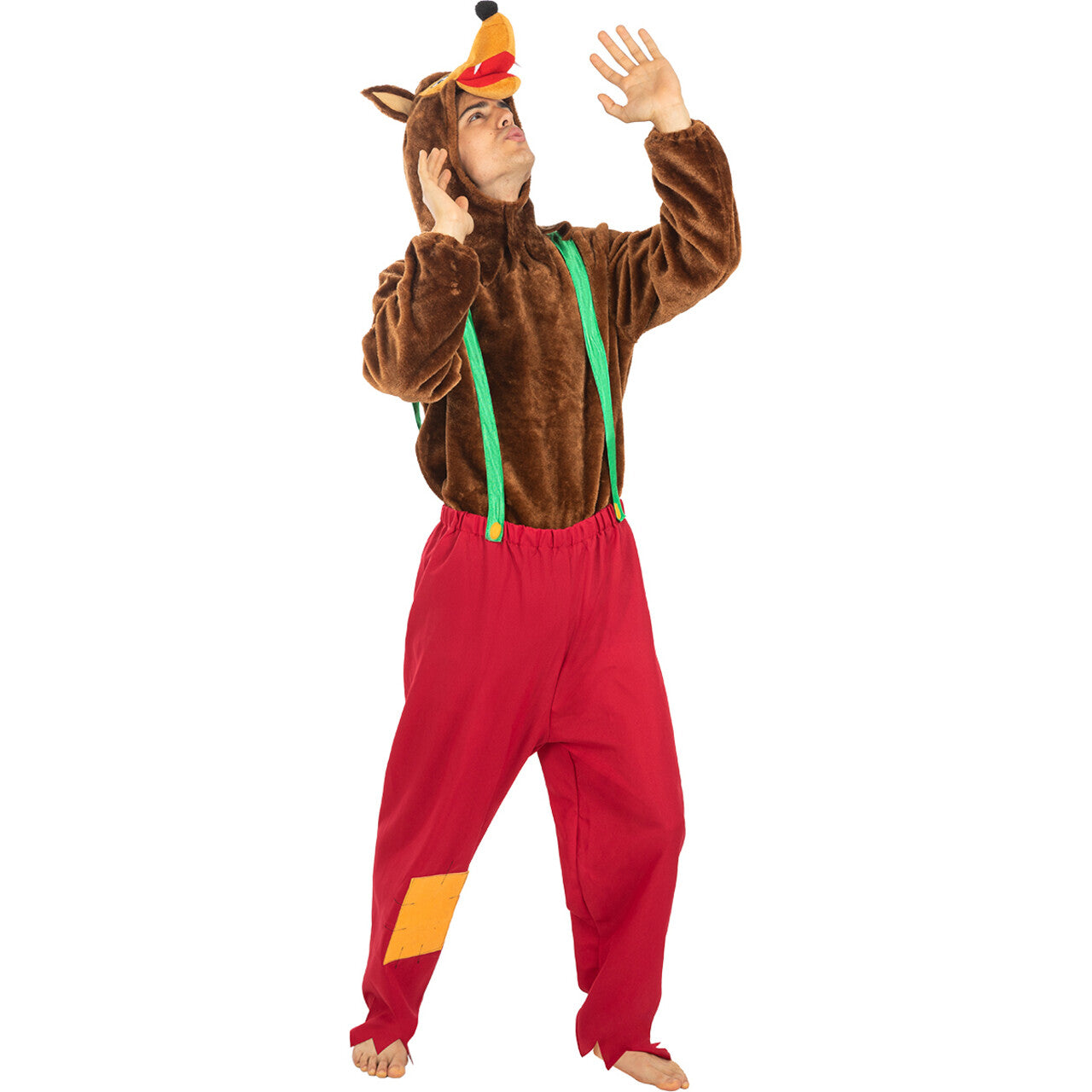Op deze afbeelding zie je een Kostuums, van het merk Funidelia. Grote Boze Wolf Trek In 3 Biggetjes Man Kostuum