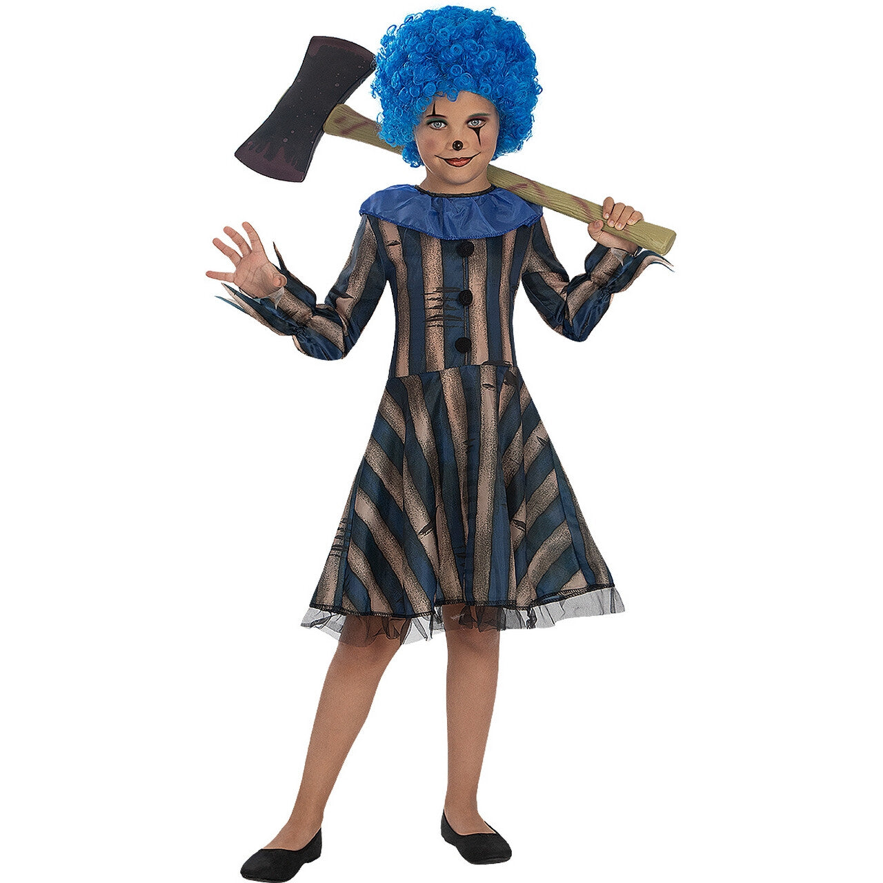 Op deze afbeelding zie je een Kostuums, van het merk Funidelia. Zombie Killer Clown Kelly Kill Meisje Kostuum