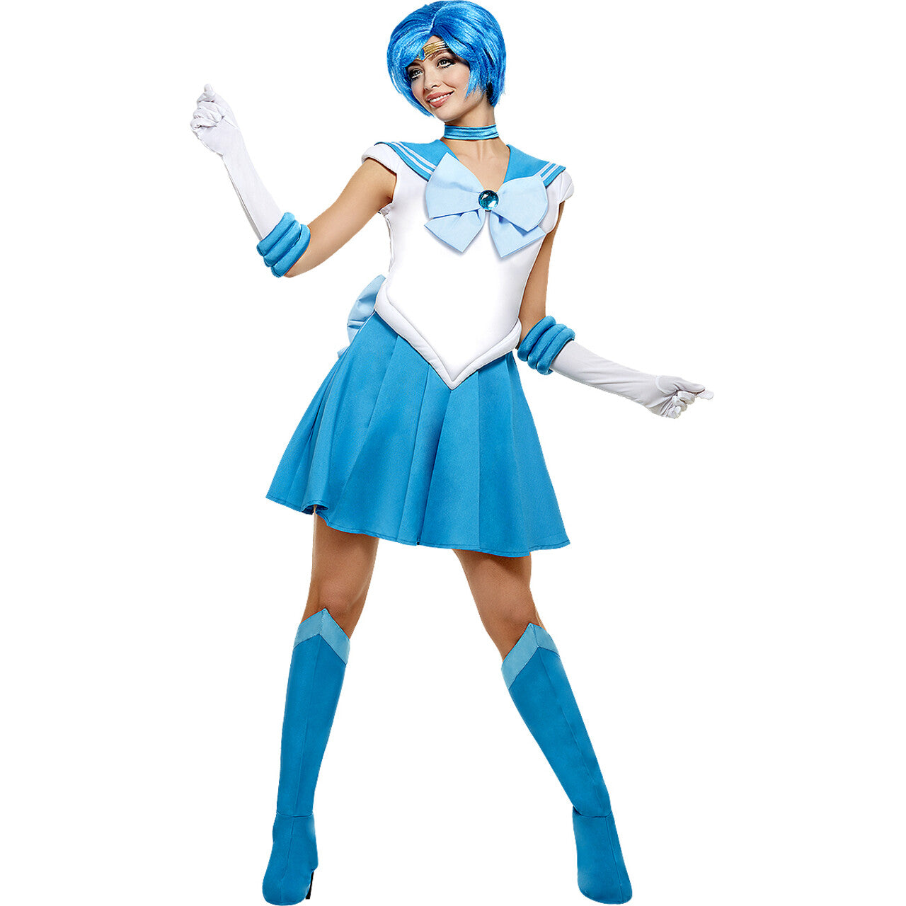 Op deze afbeelding zie je een Accessoires, van het merk Funidelia. Mercury Sailor Moon Pruik Blauw