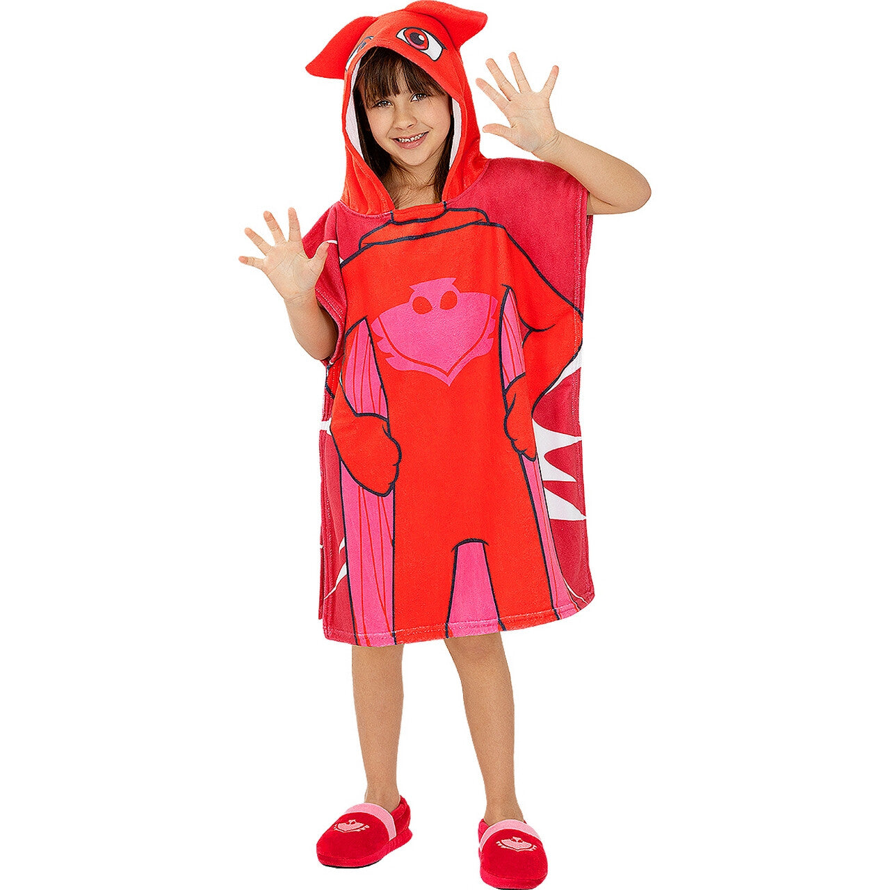 Op deze afbeelding zie je een Kostuums, van het merk Funidelia. Owlette Poncho Pj Masks Handdoek Kind Kostuum