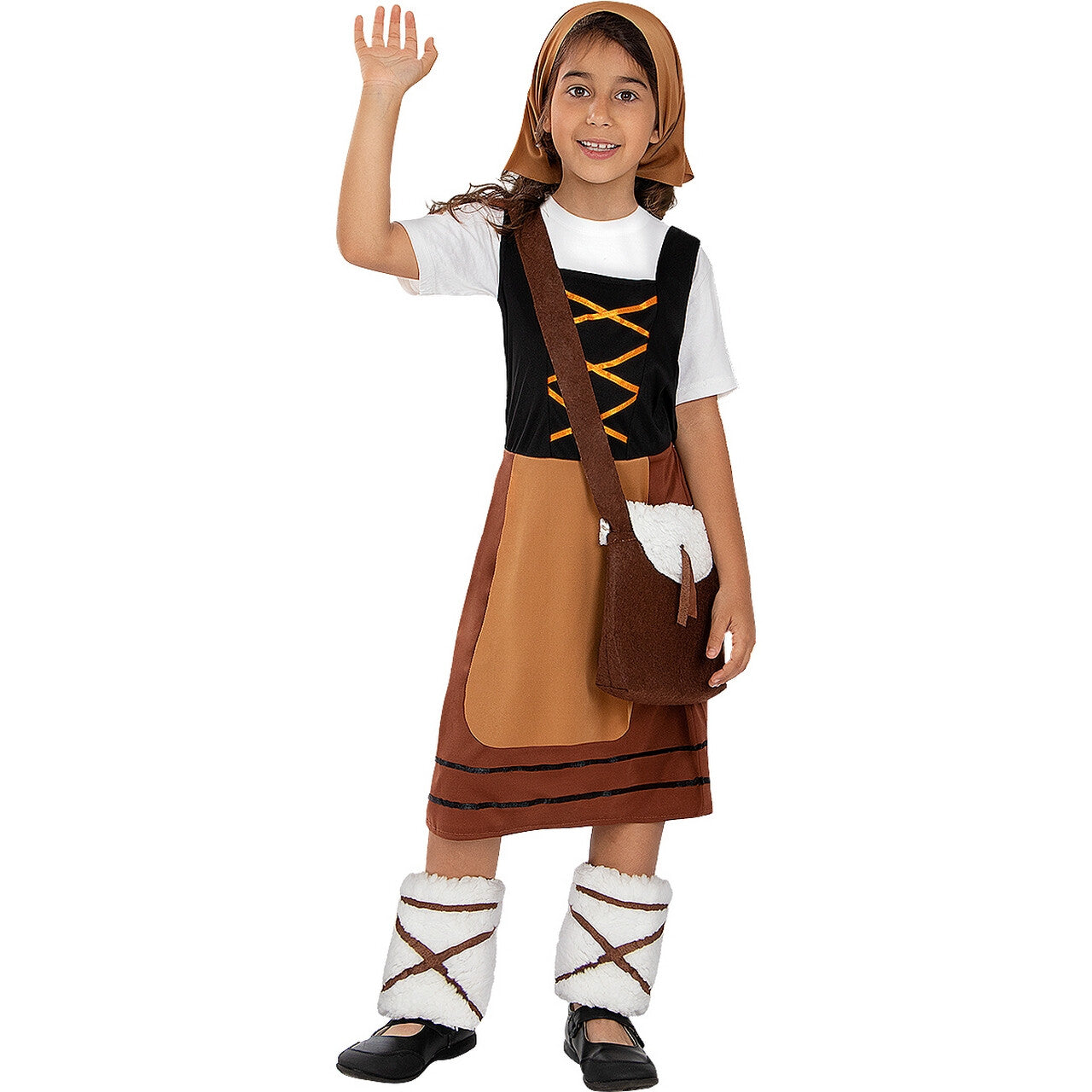 Op deze afbeelding zie je een Kostuums, van het merk Funidelia. Herdersmeisje Maria Shepherd Kostuum