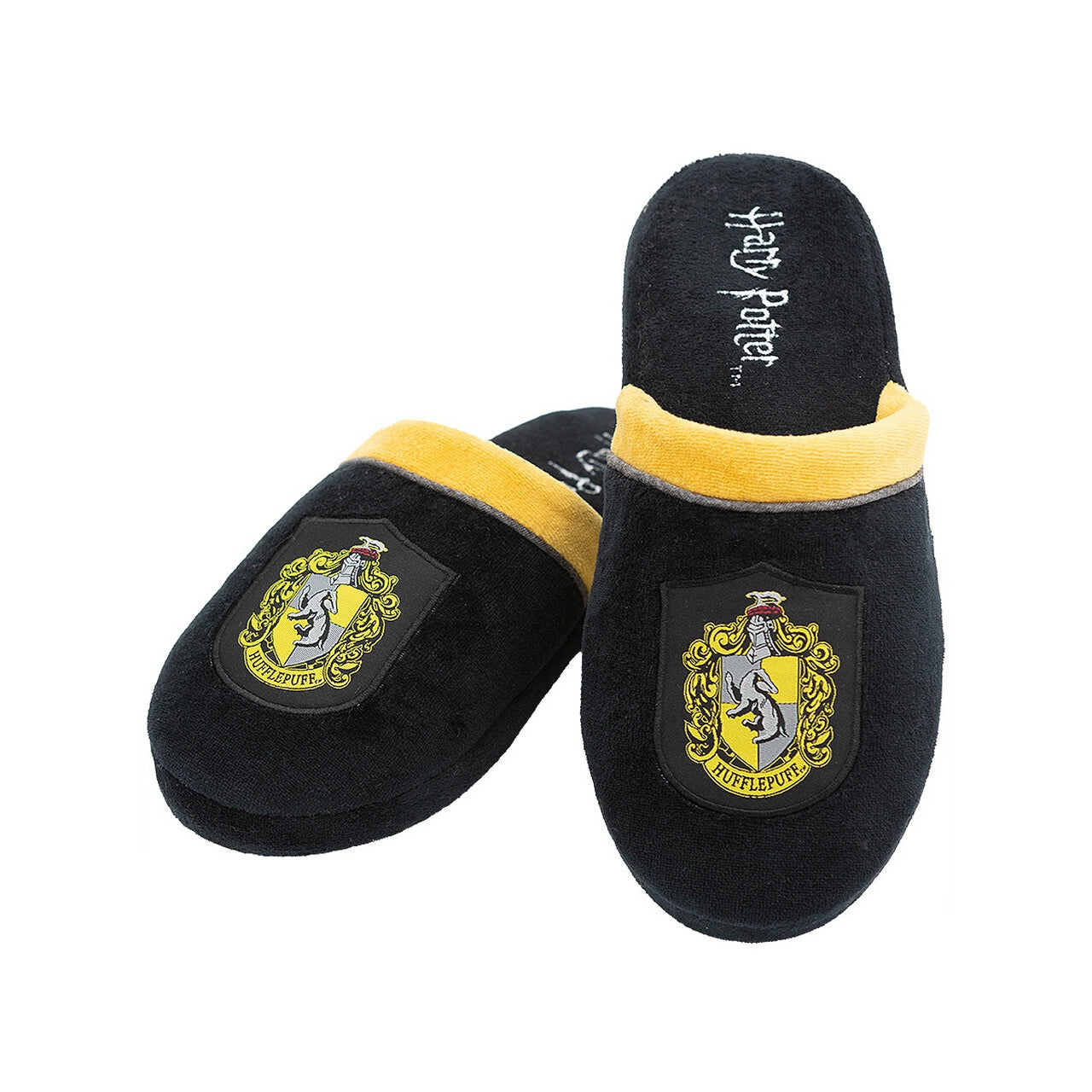 Op deze afbeelding zie je een Accessoires, van het merk Funidelia. Hufflepuff Sloffen Harry Potter Zwart Geel