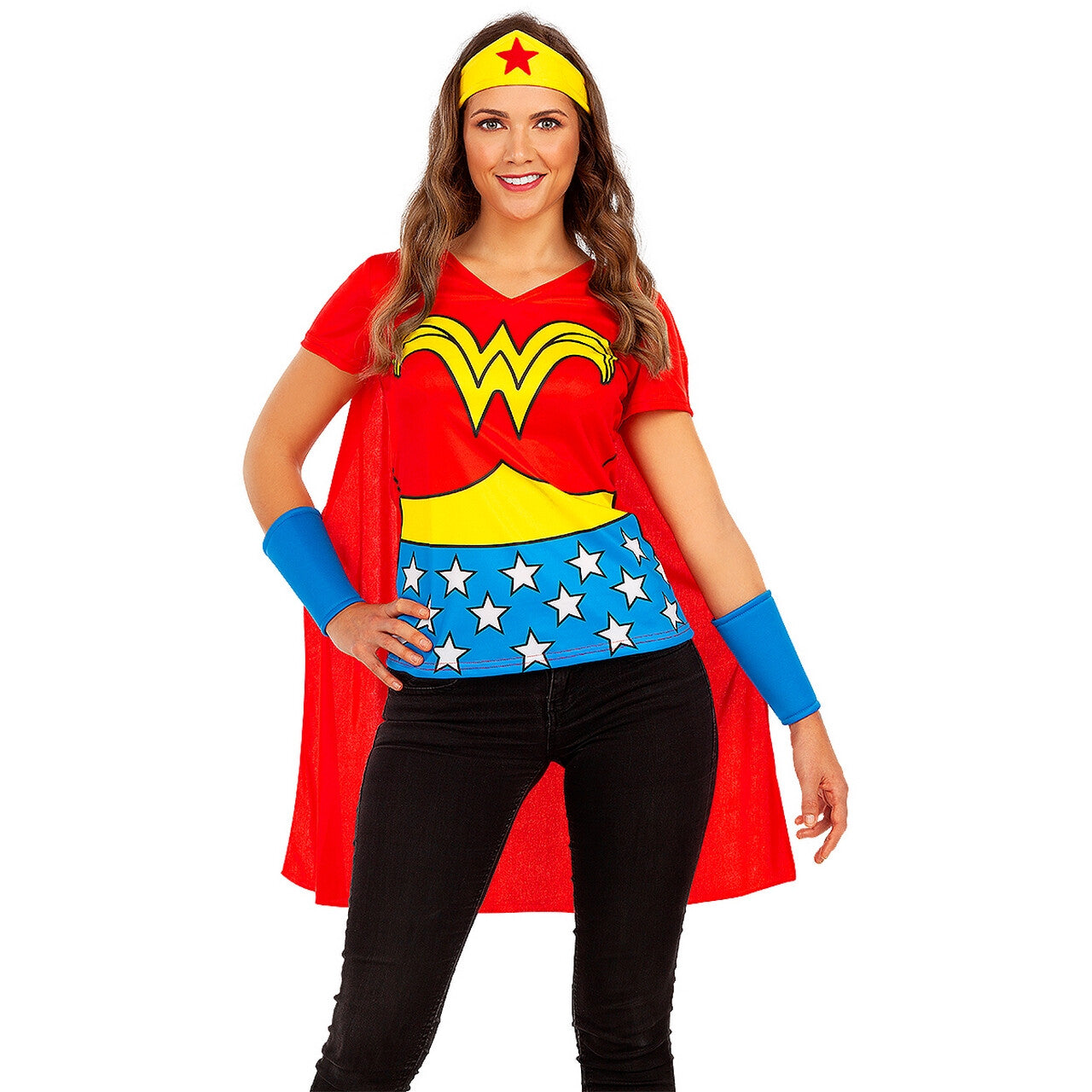Op deze afbeelding zie je een Kostuums, van het merk Funidelia. Wonderschone Wonder Woman Vrouw Kostuum