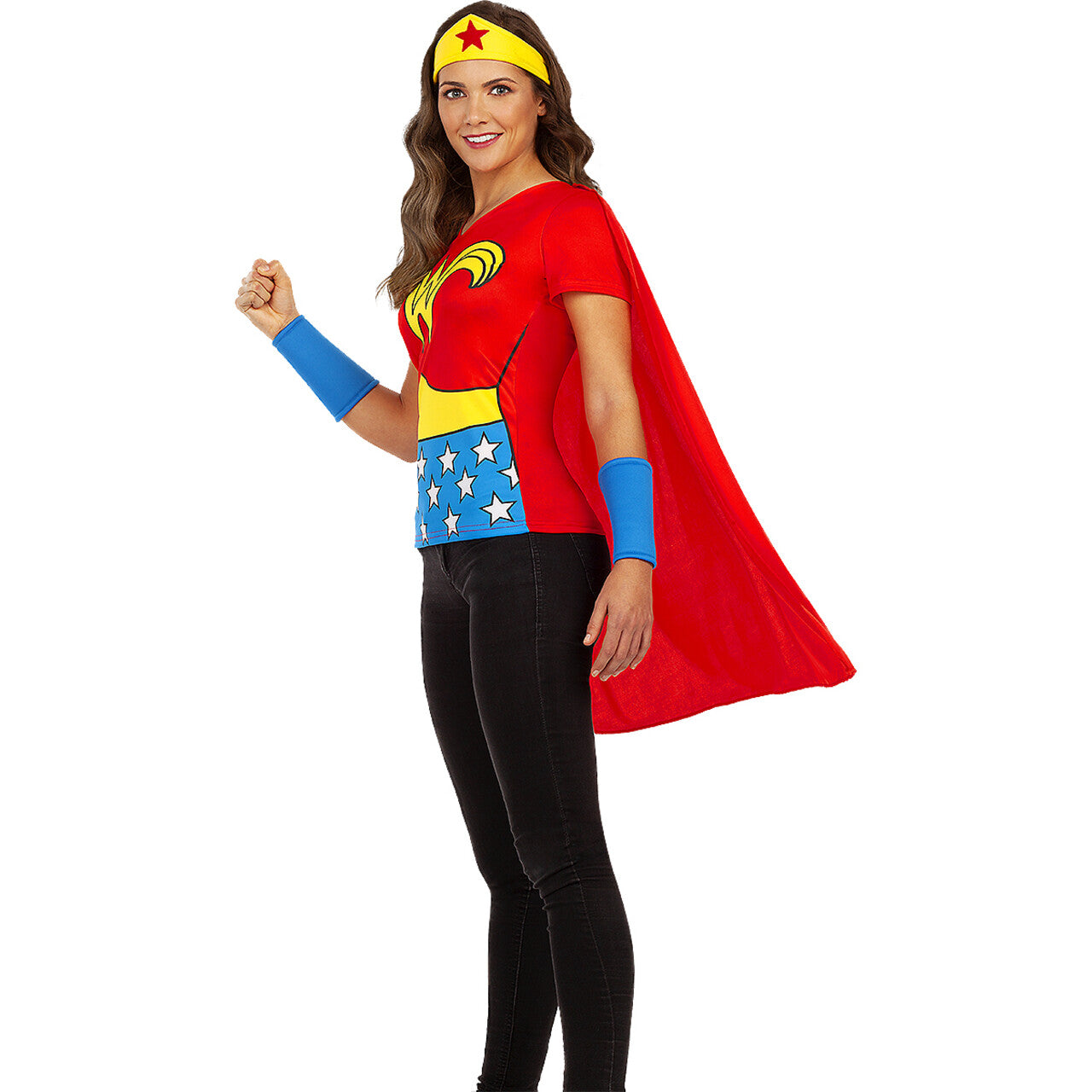 Op deze afbeelding zie je een Kostuums, van het merk Funidelia. Wonderschone Wonder Woman Vrouw Kostuum