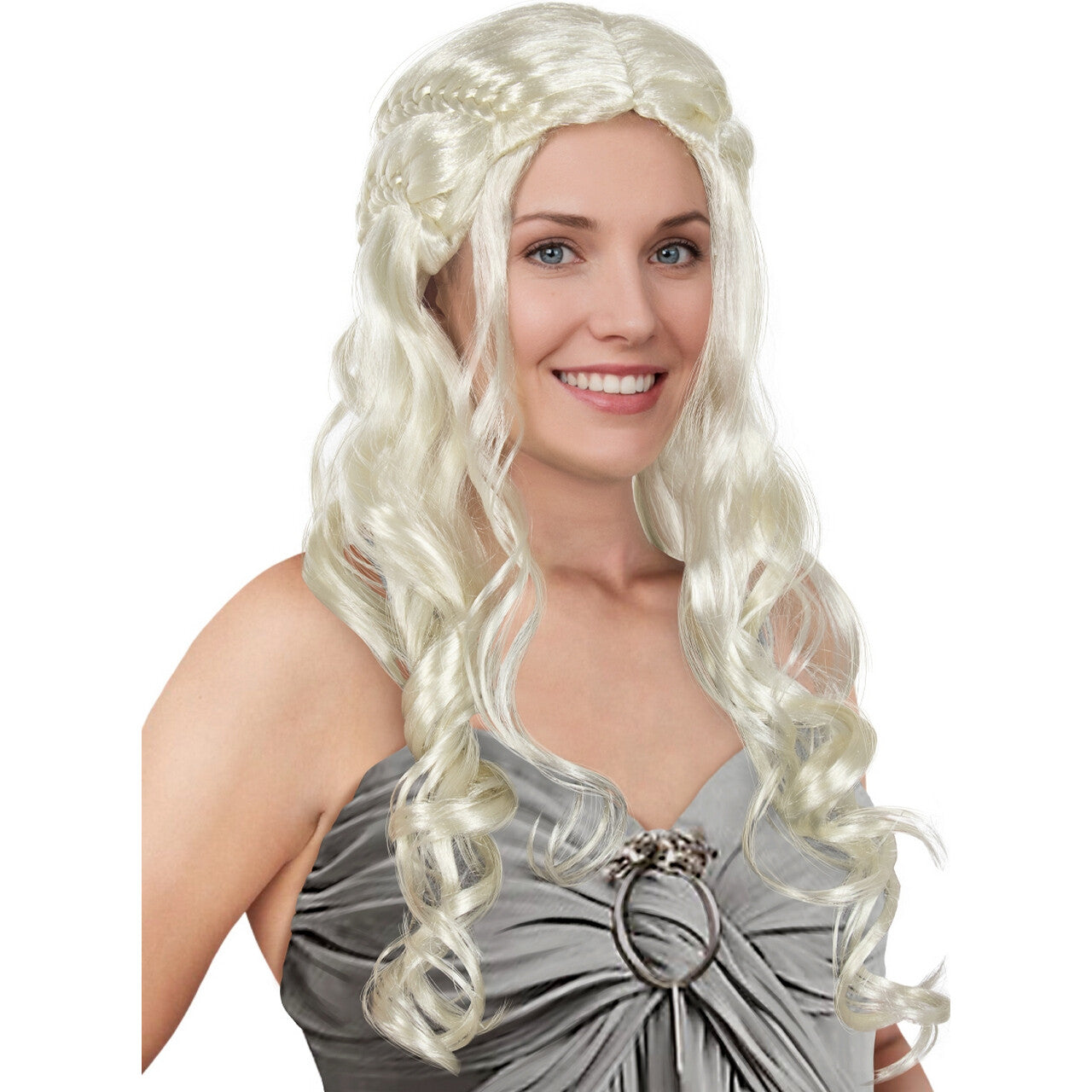 Op deze afbeelding zie je een Accessoires, van het merk Funidelia. Drakenmoeder Daenerys Targaryen Pruik Game Of Thrones