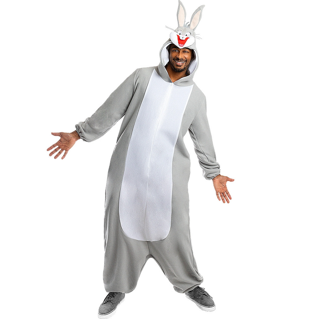 Op deze afbeelding zie je een Kostuums, van het merk Funidelia. Bugs Bunny Grijze Konijn Onesie Kostuum