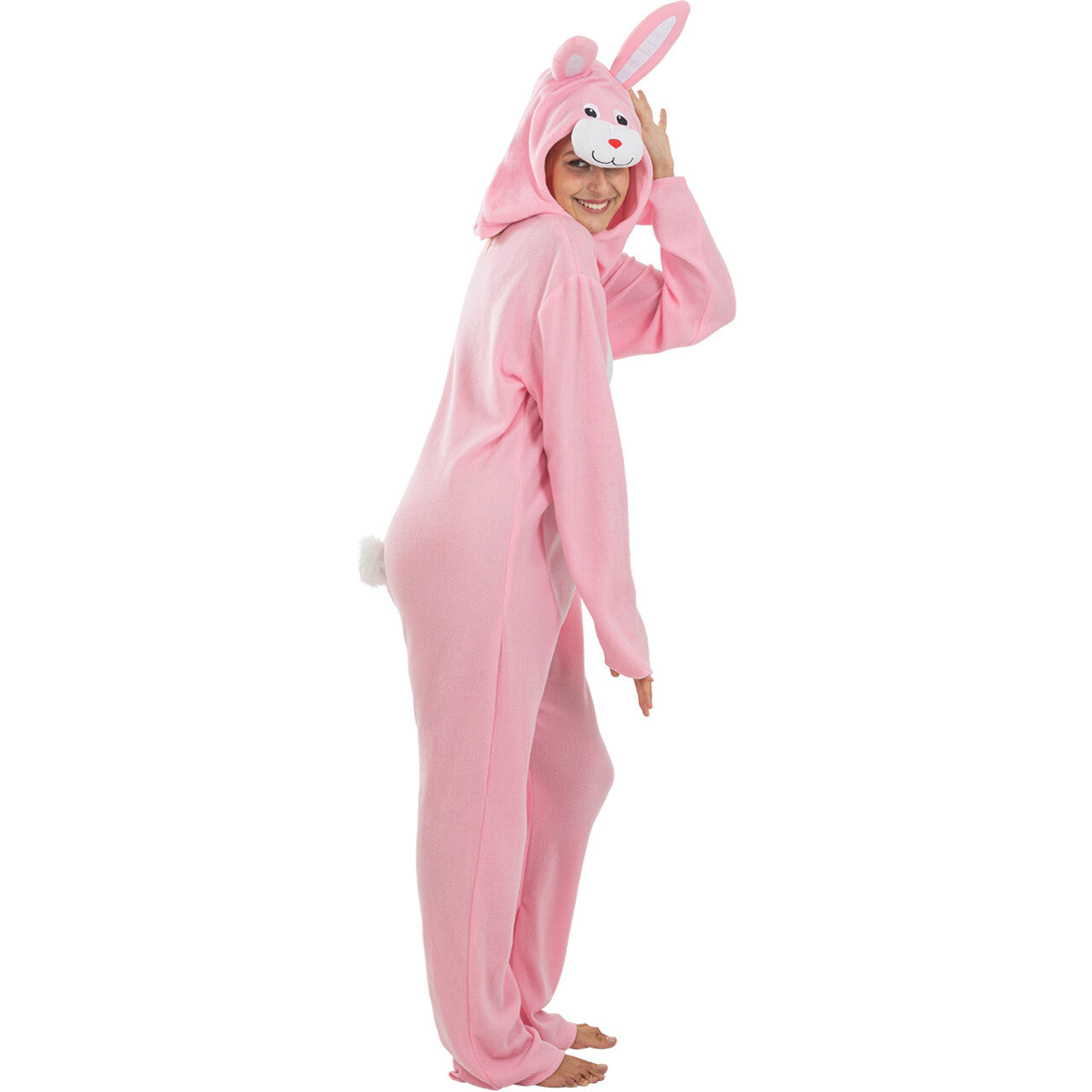Op deze afbeelding zie je een Kostuums, van het merk Funidelia. Roze Konijn Onesie Kostuum