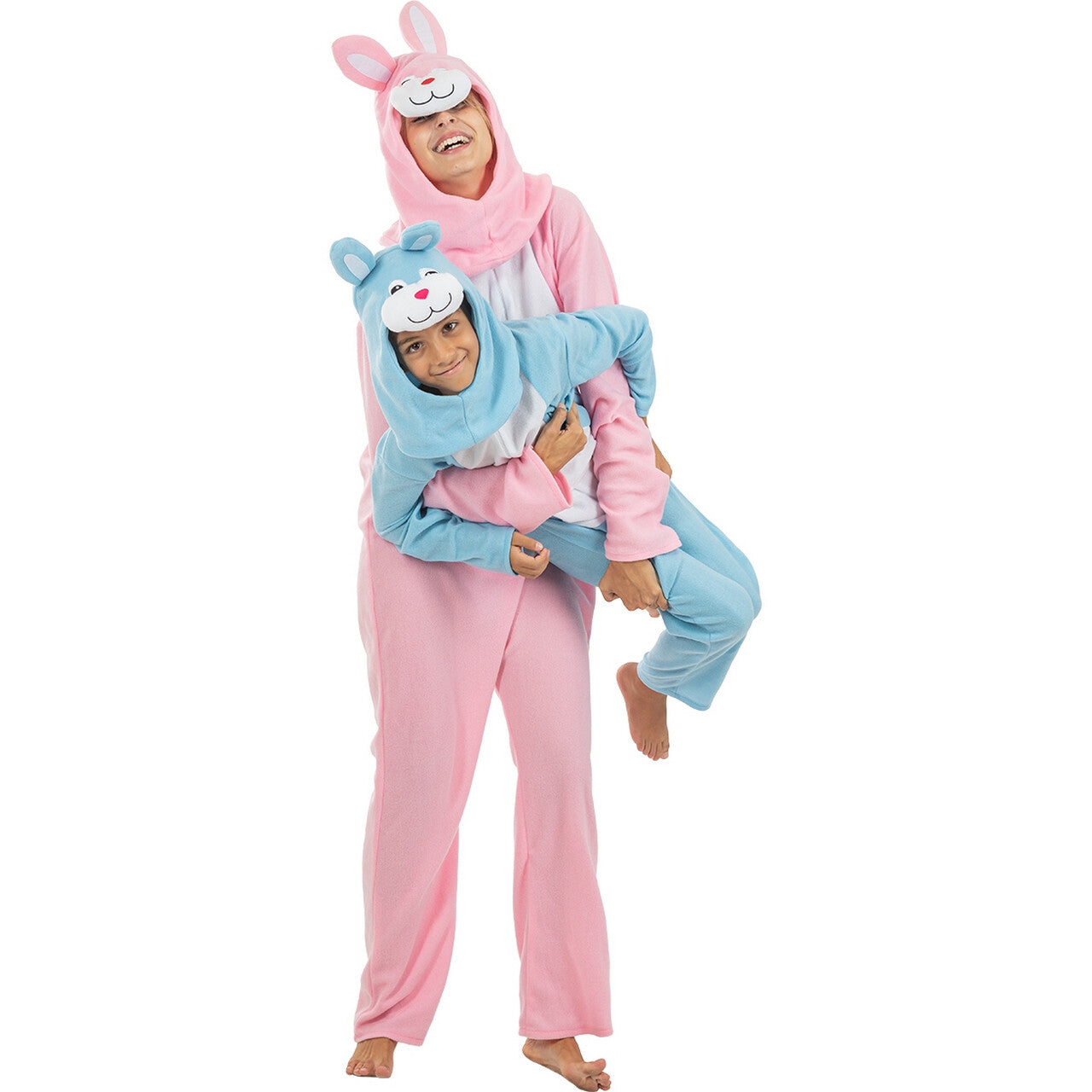 Op deze afbeelding zie je een Kostuums, van het merk Funidelia. Roze Konijn Onesie Kostuum