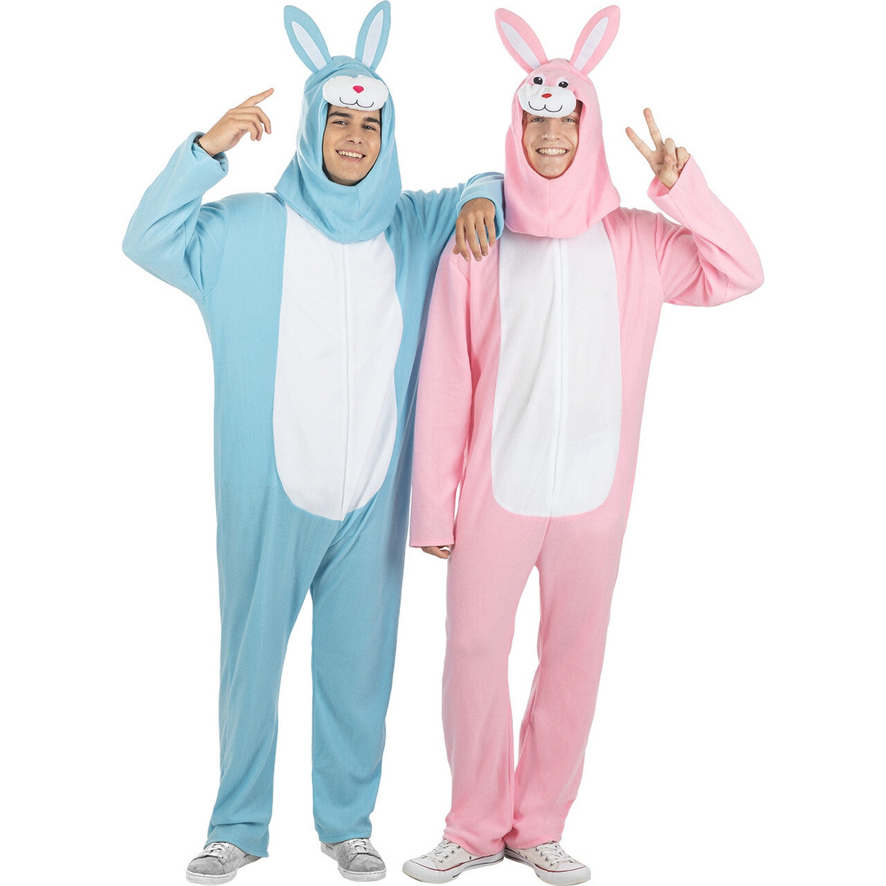 Op deze afbeelding zie je een Kostuums, van het merk Funidelia. Roze Konijn Onesie Kostuum