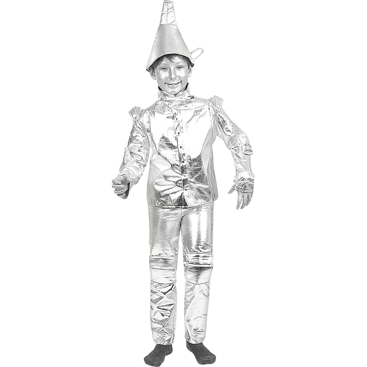 Op deze afbeelding zie je een Kostuums, van het merk Funidelia. Tinnen Jongen Uit The Wizard Of Oz Kostuum