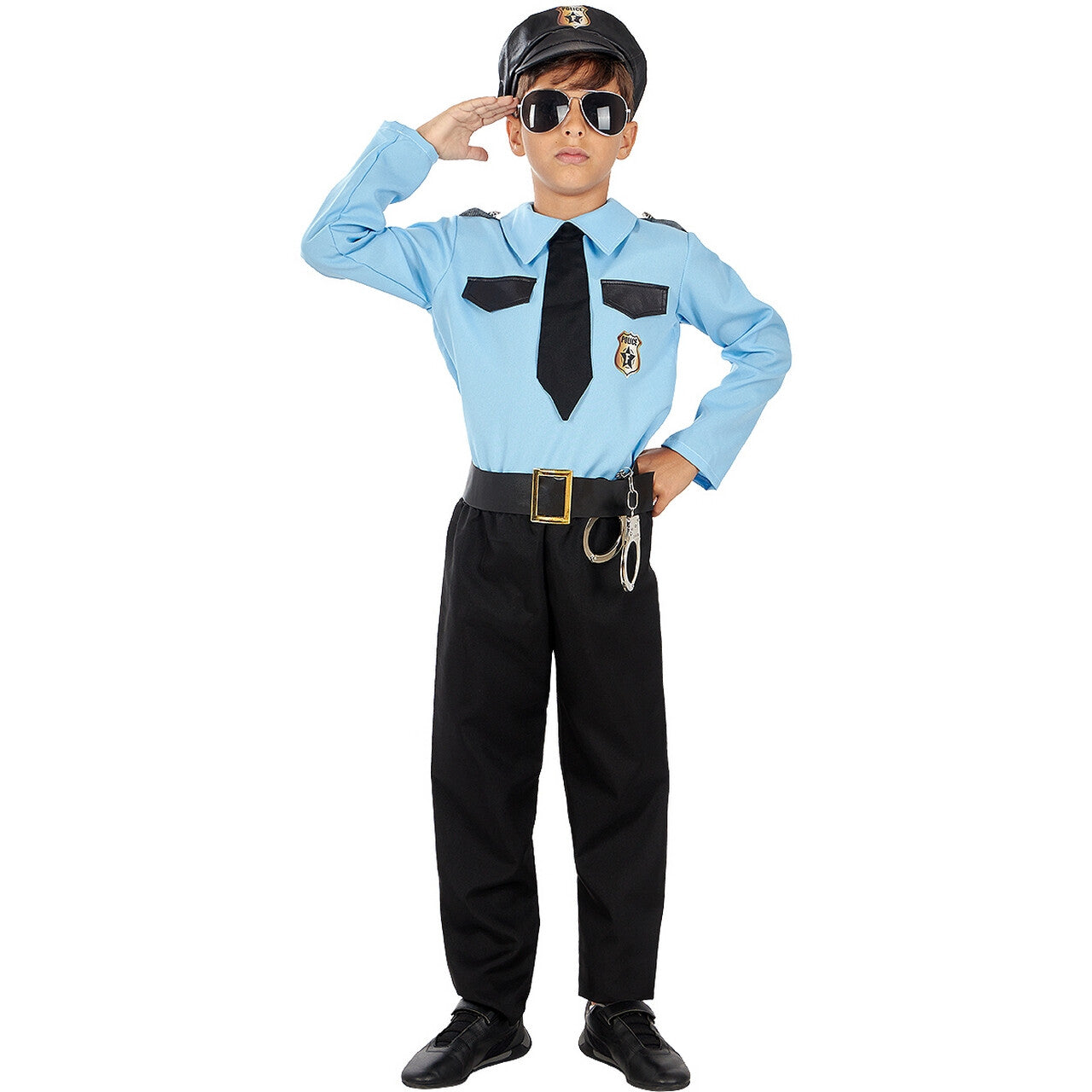 Op deze afbeelding zie je een Kostuums, van het merk Funidelia. Stoere Politieman Meneer Doegoed Jongen Kostuum