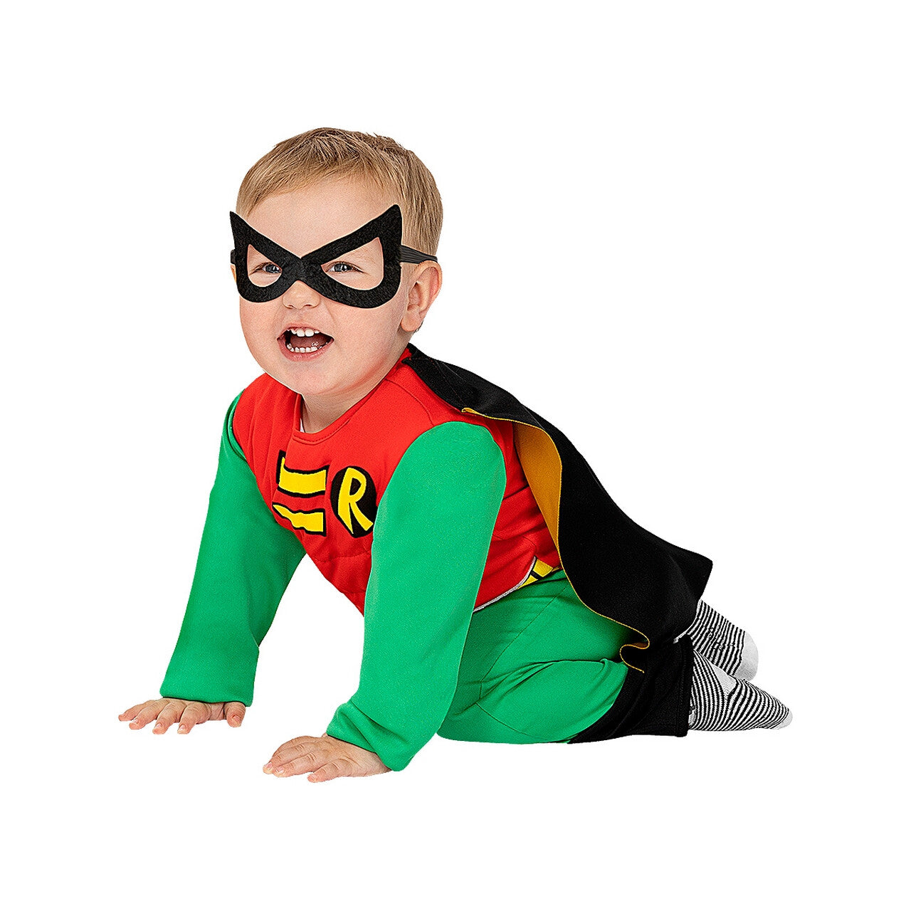 Op deze afbeelding zie je een Kostuums, van het merk Funidelia. Kleine Superheld Sidekick Robin™ Kind Kostuum