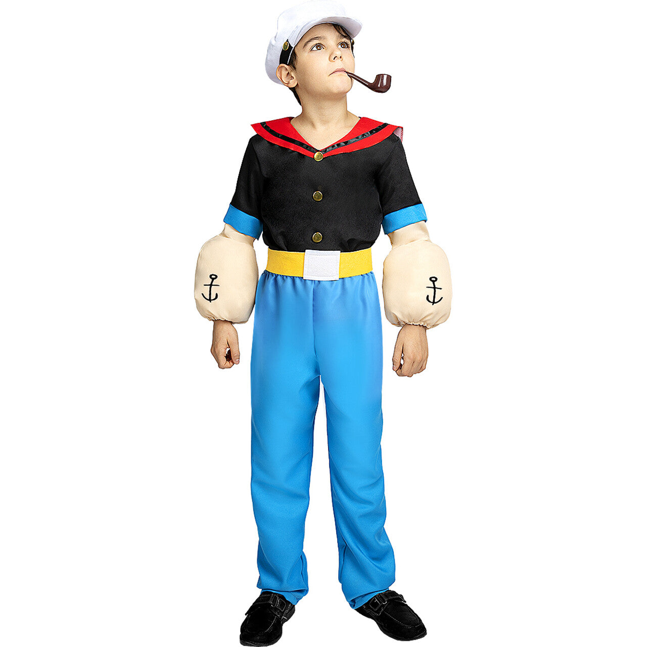 Op deze afbeelding zie je een Kostuums, van het merk Funidelia. Spinazie Liefhebber Popeye™ Kind Jongen Kostuum