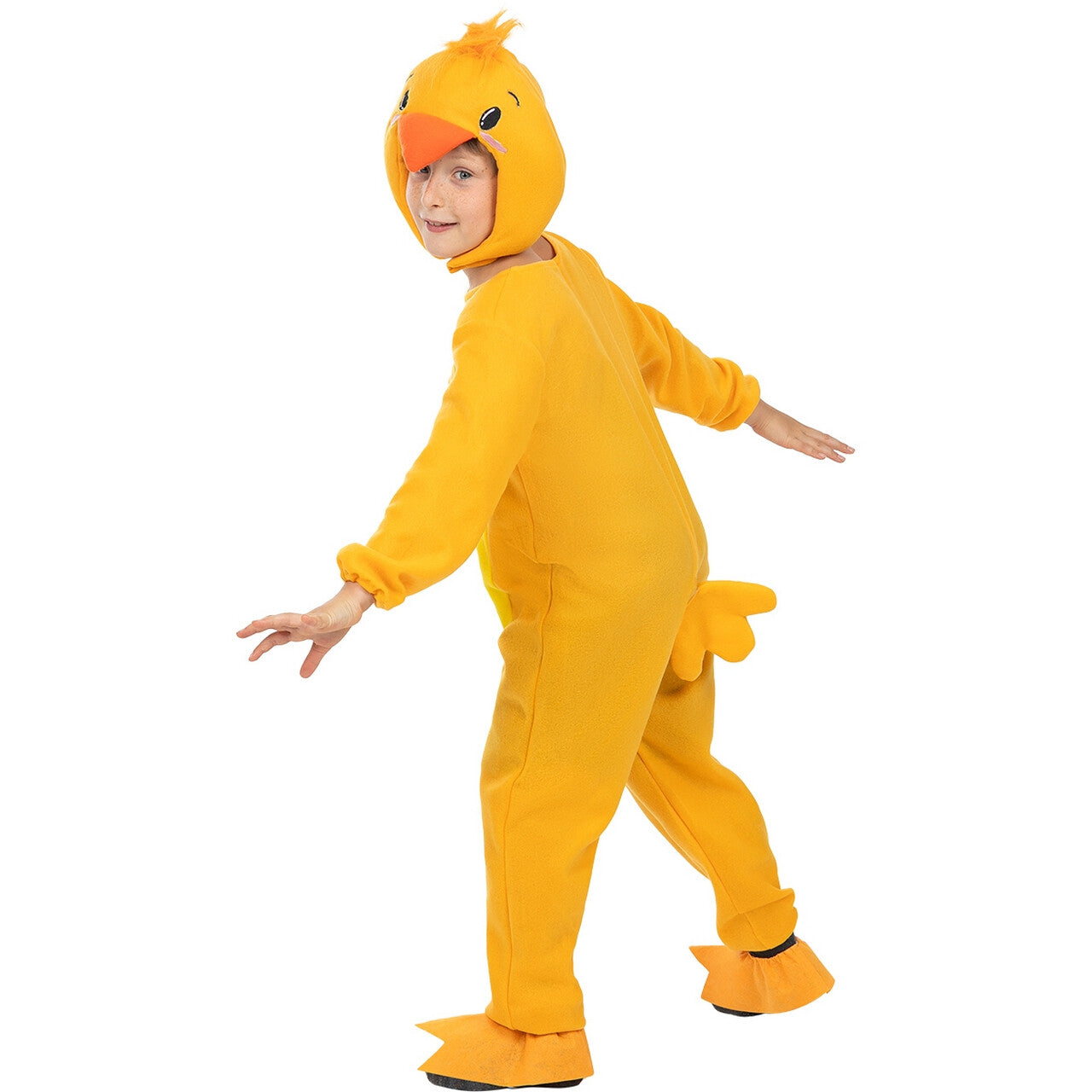 Op deze afbeelding zie je een Kostuums, van het merk Funidelia. Geel Piep Kuiken Kind Kostuum