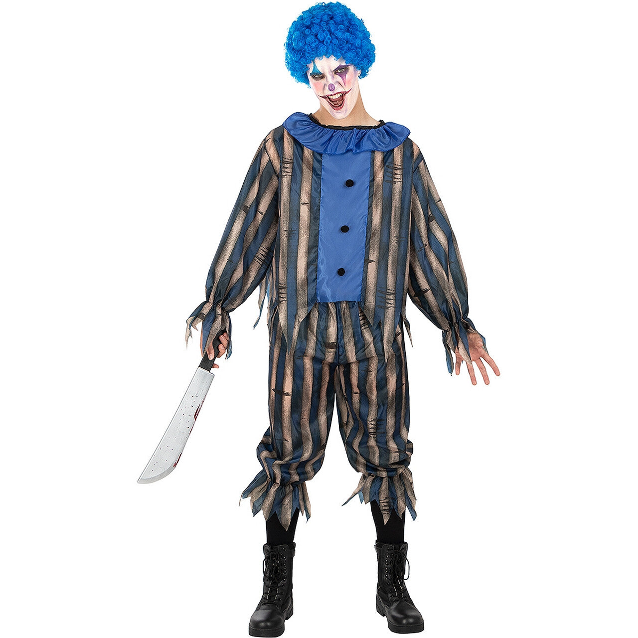 Op deze afbeelding zie je een Kostuums, van het merk Funidelia. Blue Met Gedoe In Het Circus Clown Man Kostuum
