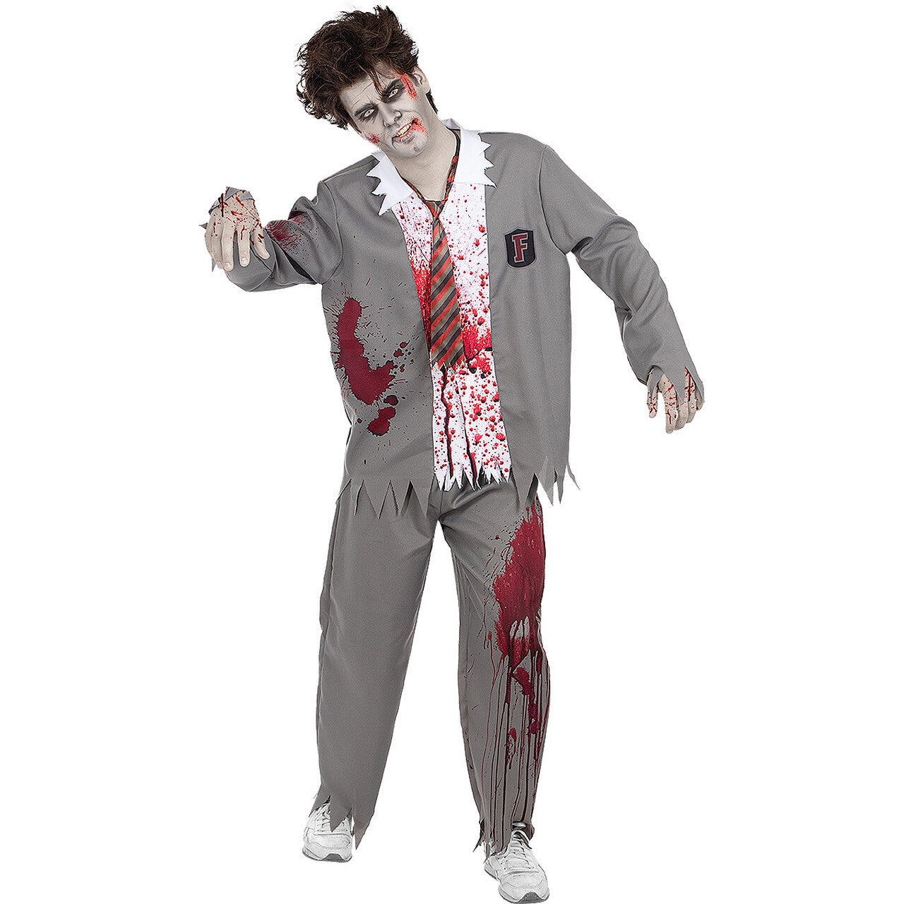 Op deze afbeelding zie je een Kostuums, van het merk Funidelia. Bloederige Student Zombie Man Kostuum